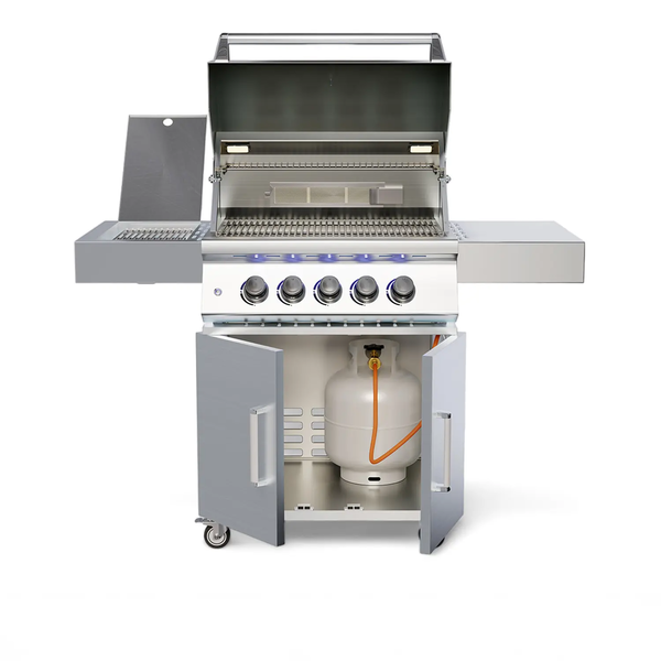 Grill ogrodowy gazowy PANAREA PRO 3-palnikowy srebrny