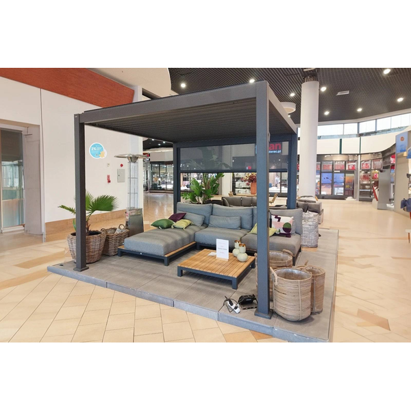 Pergola PERARA 300 x 300 cm antracyt + 1 roleta 300 cm 1540 OUTLET