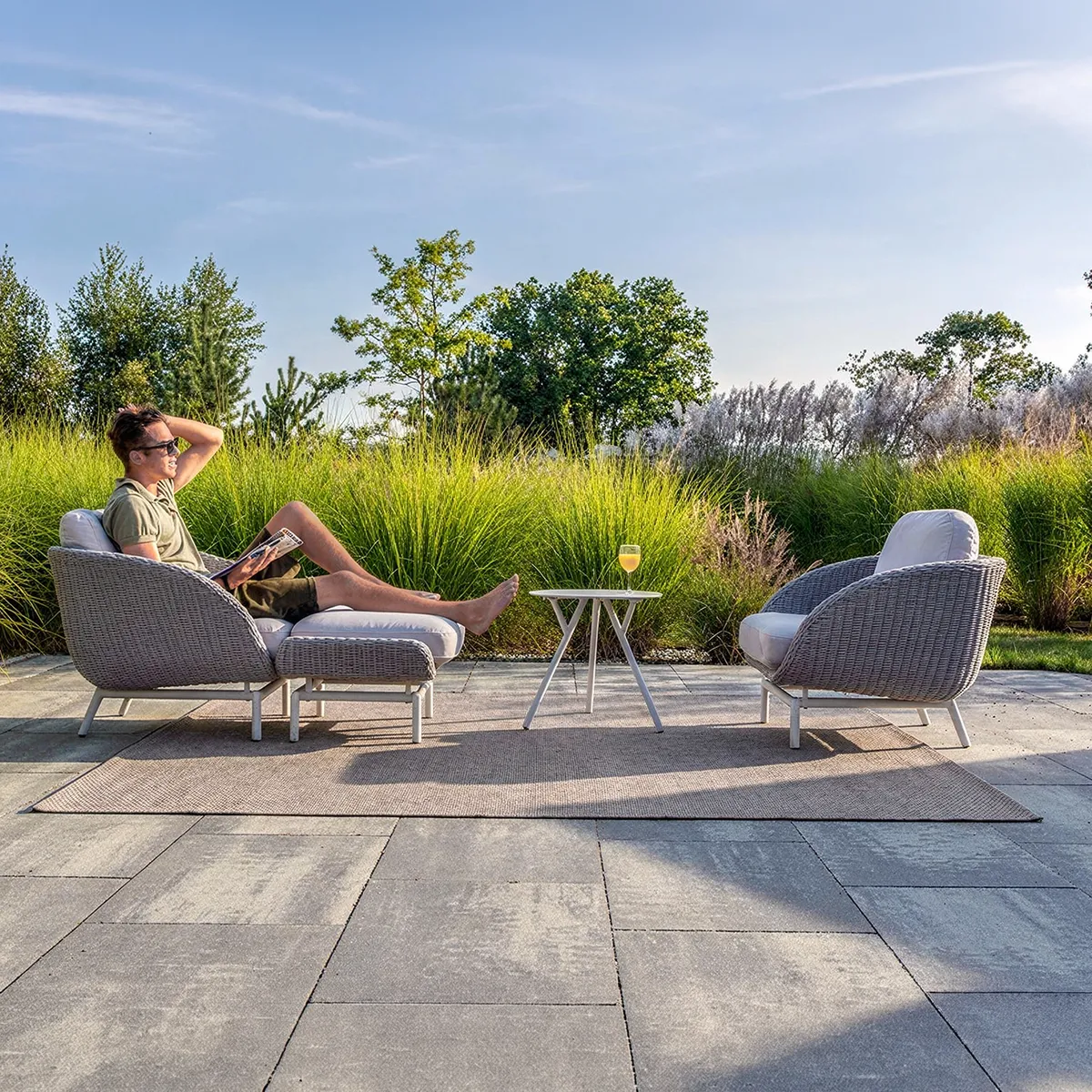 Dywan zewnętrzny Paros 160 x 200 cm jasnoszary