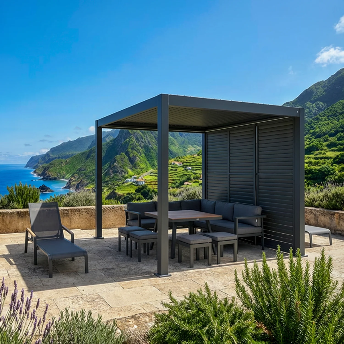 Elektryczna pergola tarasowa PRIME ECO z oświetleniem LED 3x3m