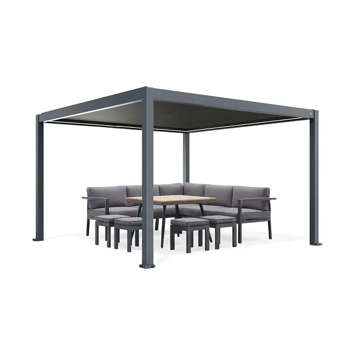 Elektryczna pergola tarasowa PRIME ECO z oświetleniem LED 3x4m