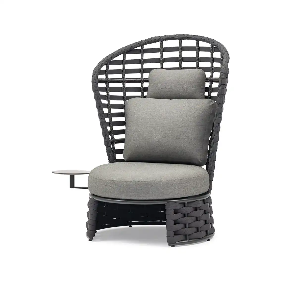 Fotel ogrodowy ze stolikiem bocznym NOBLE antracyt