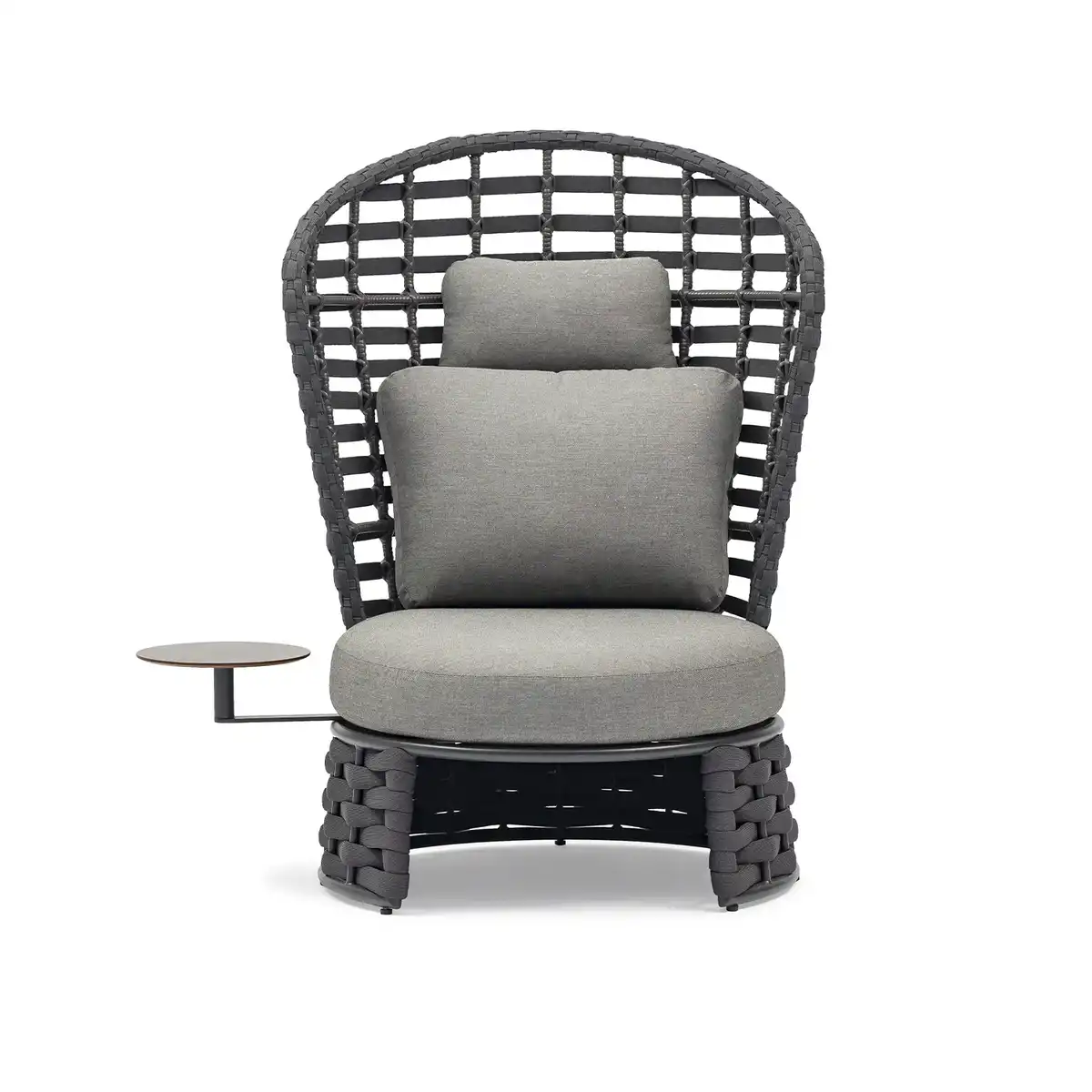 Fotel ogrodowy ze stolikiem bocznym NOBLE antracyt