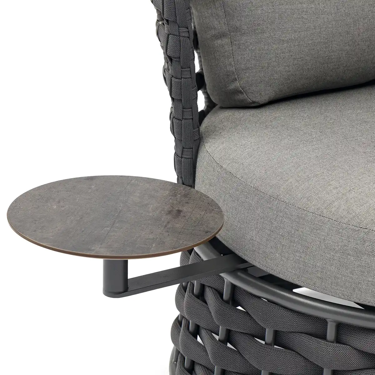 Fotel ogrodowy ze stolikiem bocznym NOBLE antracyt