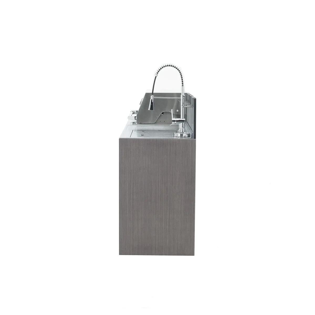 Kuchnia BBQ VIEJA 3-elementowa z lodówką i zlewozmywakiem ciemne drewno 1939 OUTLET