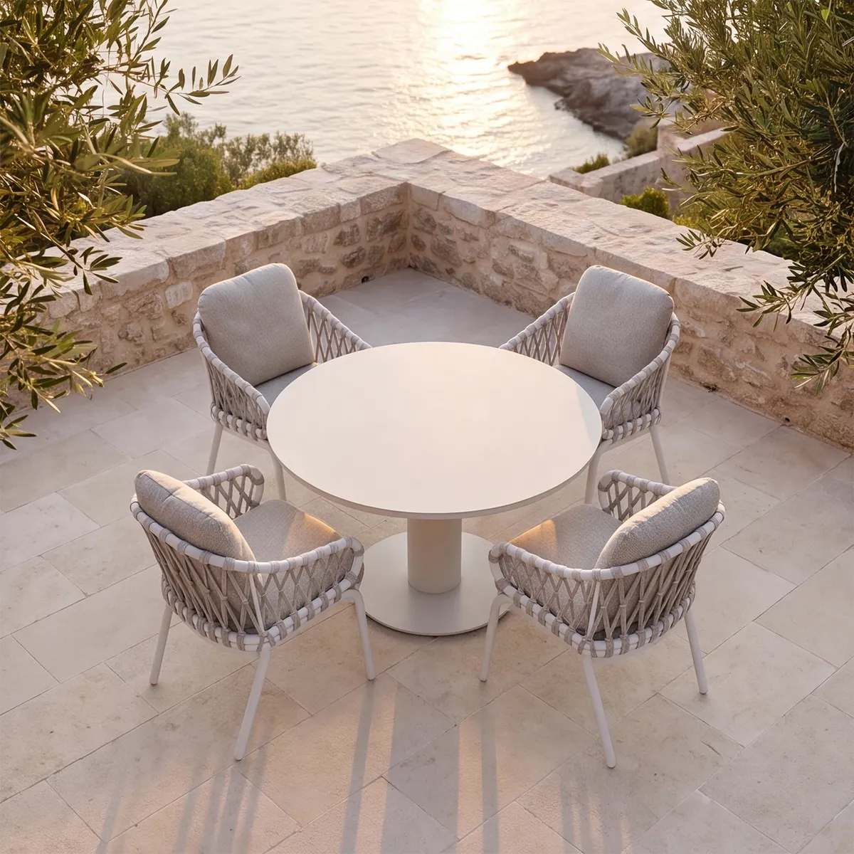 Meble ogrodowe LUGO + 4x fotel TOUCH mokka 1945 OUTLET (1)