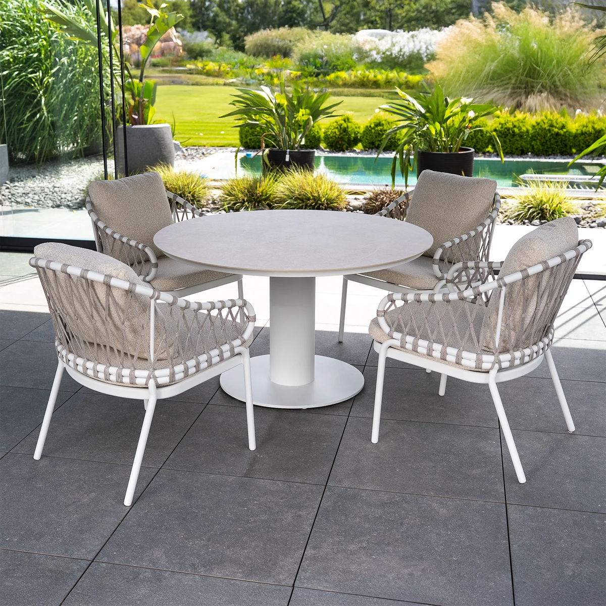 Meble ogrodowe TUBE Ø120cm biały 1792 OUTLET 