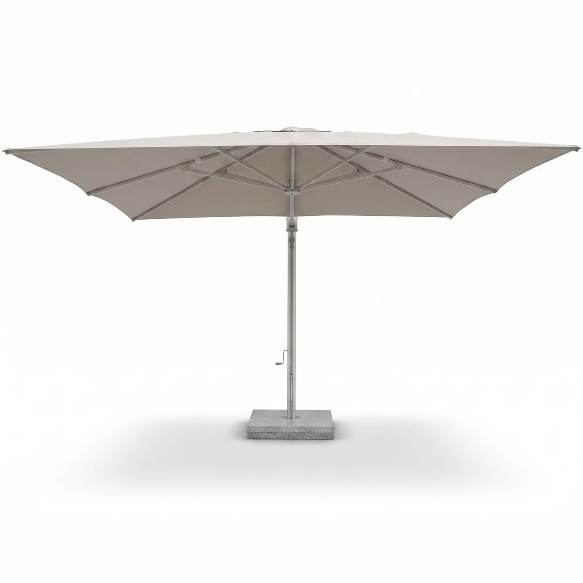 Parasol MONACO 3,5x3,5m szary + baza 128kg szara 1456 OUTLET (1)