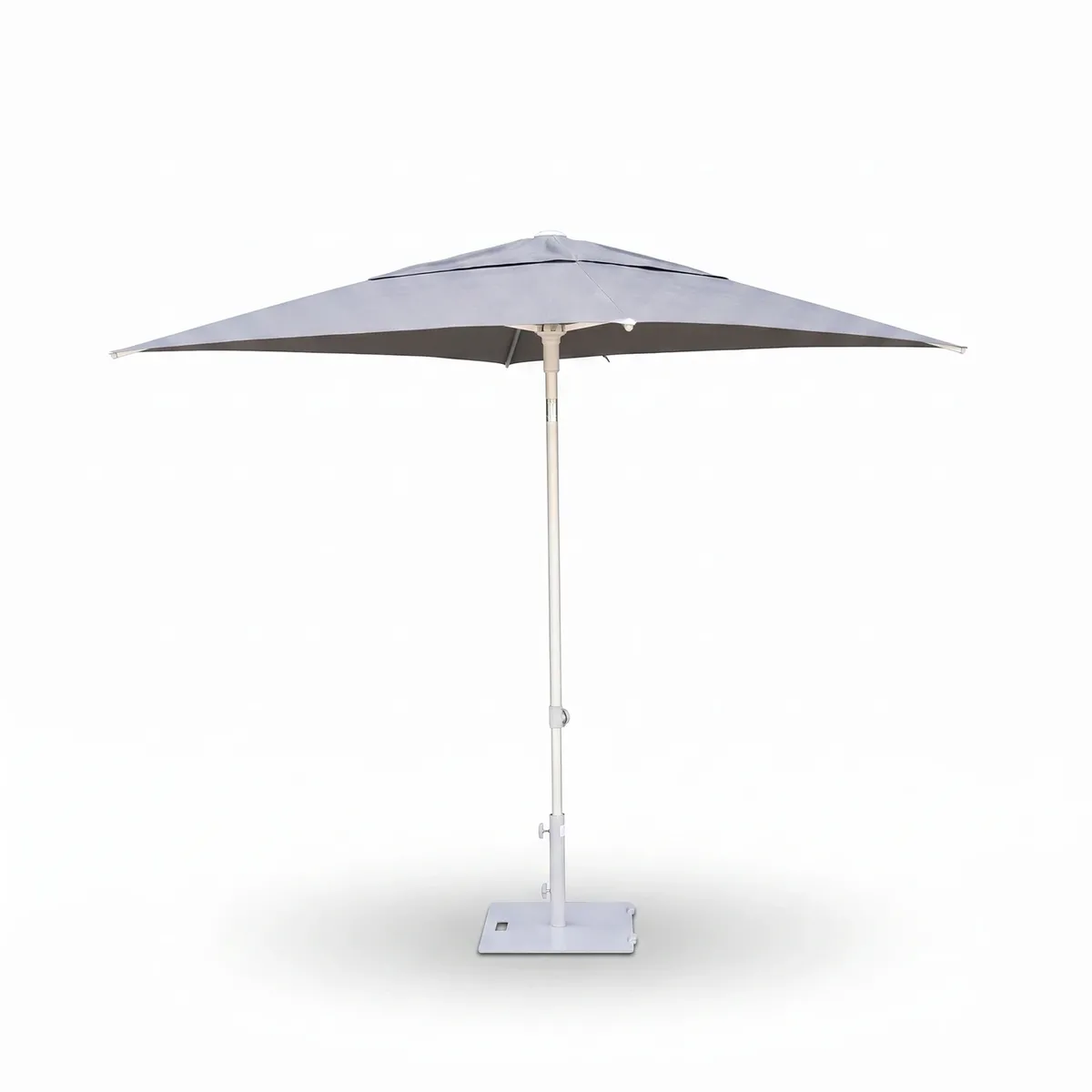Parasol SANTORINI Ø2,5m szary + baza 25kg szara 1458 OUTLET (1)