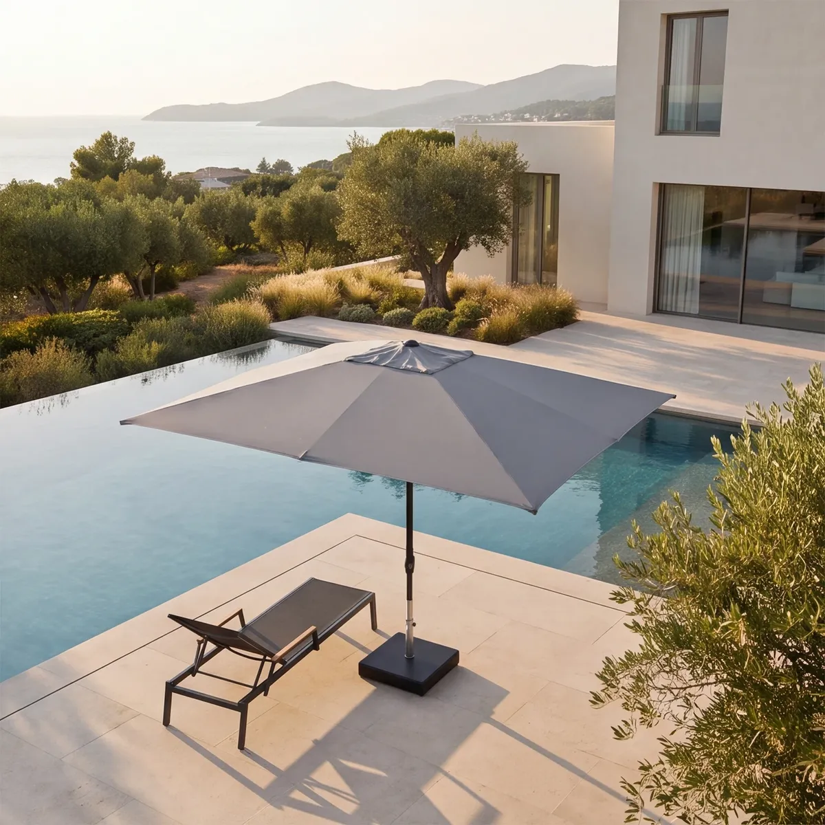 Parasol ogrodowy ​​​​​​ZENITH 2m x 2m mokka (1)
