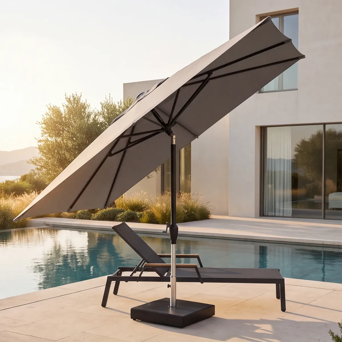 Parasol ogrodowy ​​​​​​ZENITH 2m x 2m mokka (1)