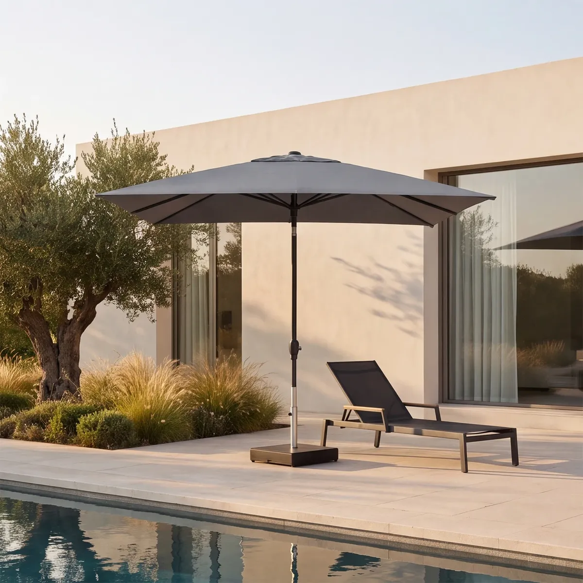Parasol ogrodowy ​​​​​​ZENITH 2m x 2m mokka (1)
