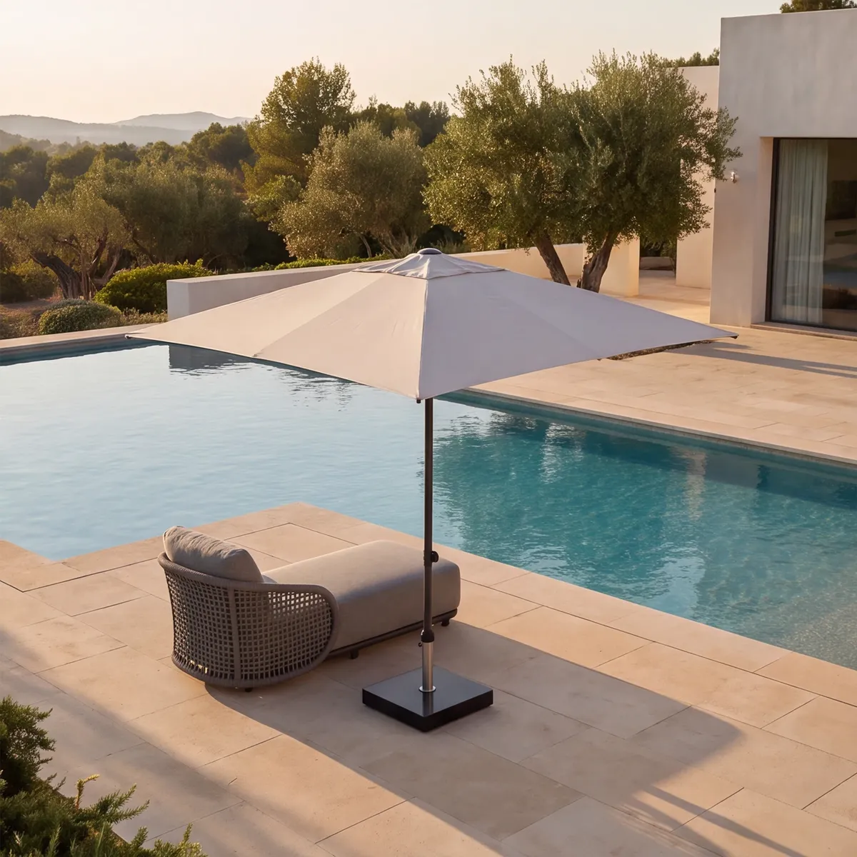 Parasol ogrodowy ​​​​​​ZENITH 2m x 2m mokka (1)