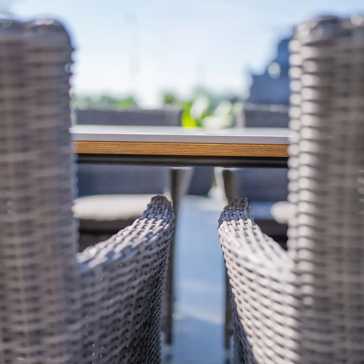 Stół SIMI 180cm stone + 6x fotel AMANDA szary 1735 OUTLET