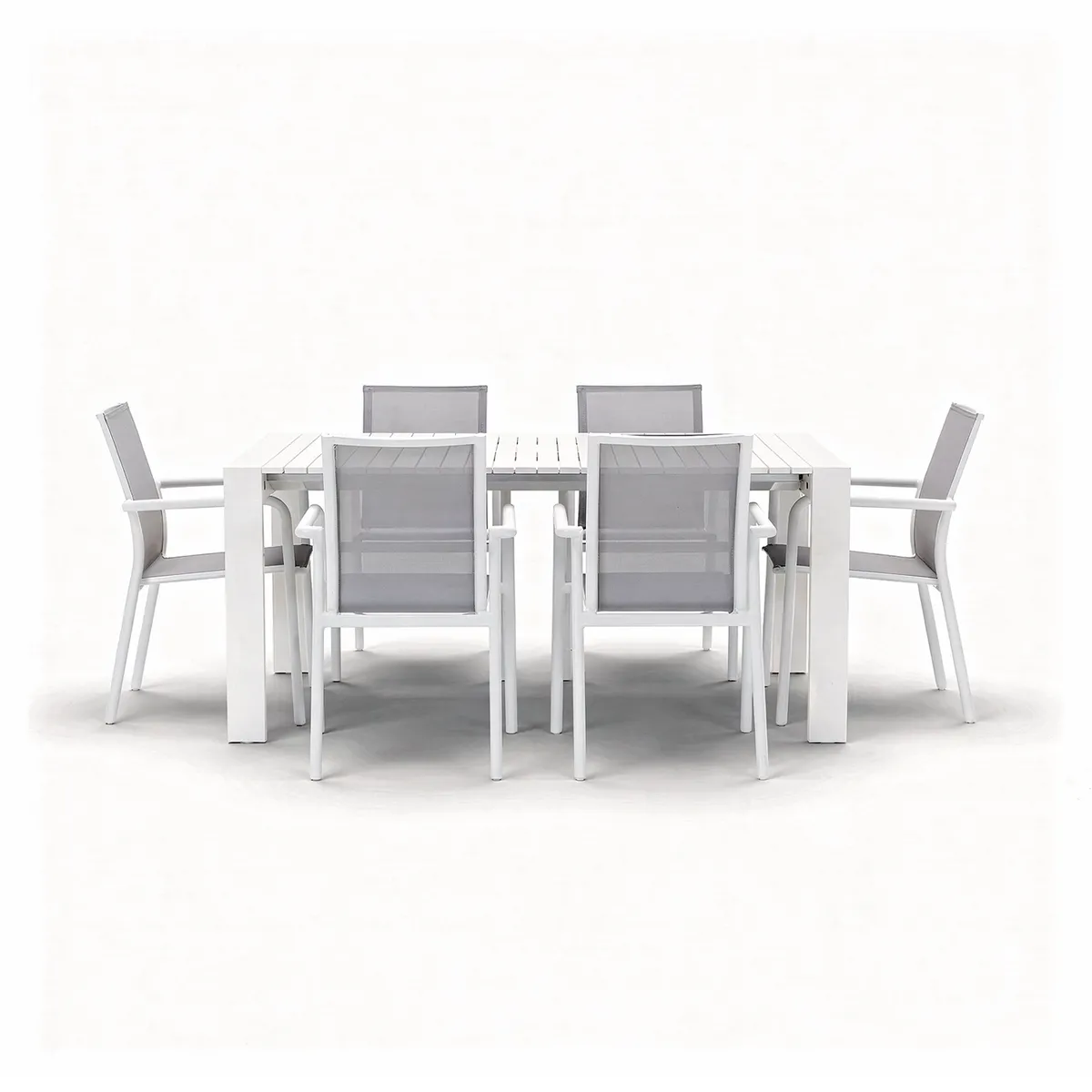 Zestaw jadalniany RIALTO 217-268 + 8x SOLLER TEAK biały 1884 OUTLET (1)