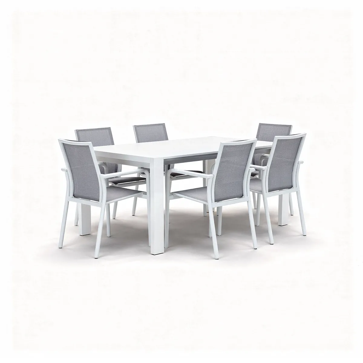 Zestaw jadalniany RIALTO 217-268 + 8x SOLLER TEAK biały 1884 OUTLET (1)
