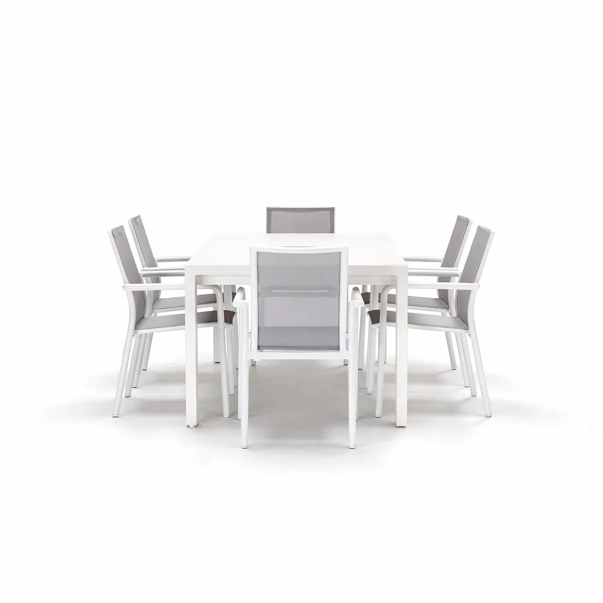 Zestaw jadalniany RIALTO 217-268 + 8x SOLLER TEAK biały 1884 OUTLET (1)