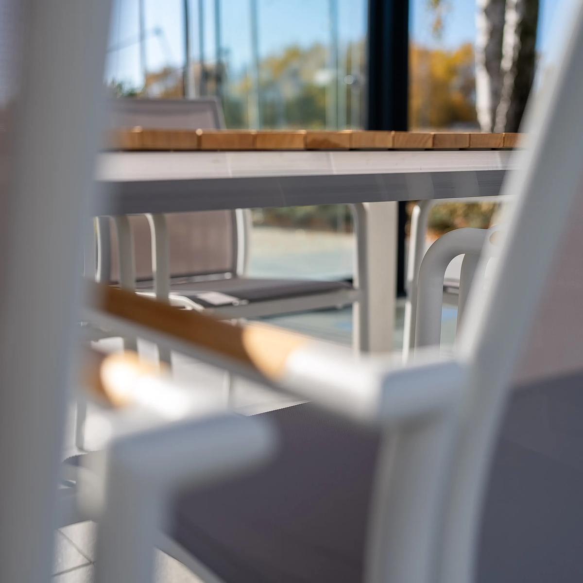 Zestaw jadalniany RIALTO 217-268 + 8x SOLLER TEAK biały 1884 OUTLET