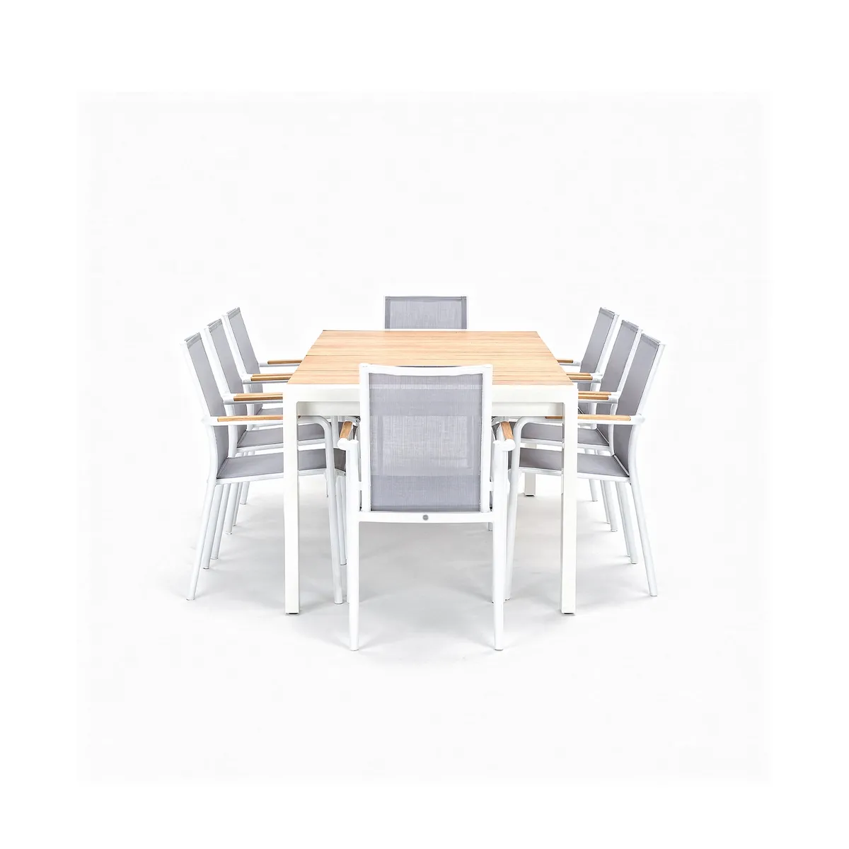 Zestaw jadalniany RIALTO 265-332 + 8x SOLLER TEAK antracyt 1966 OUTLET (1)