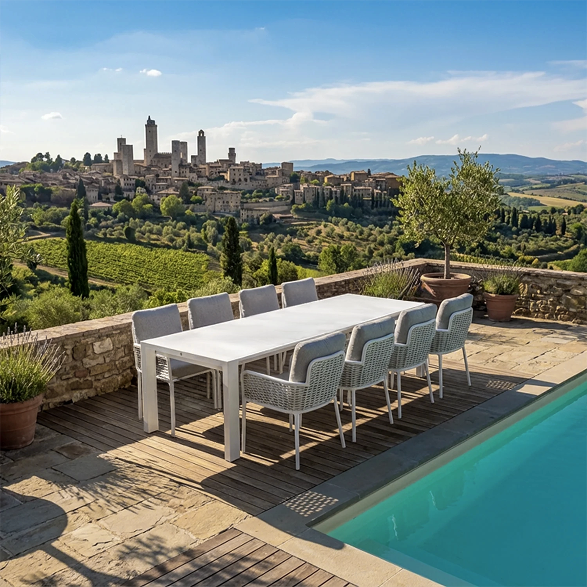 Zestaw jadalniany RIALTO 265-332 + 8x krzesło ELLA II 1904 OUTLET