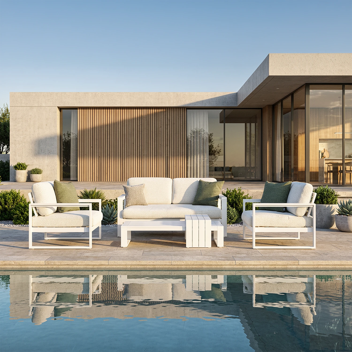 Zestaw mebli ogrodowych COSTA I biały