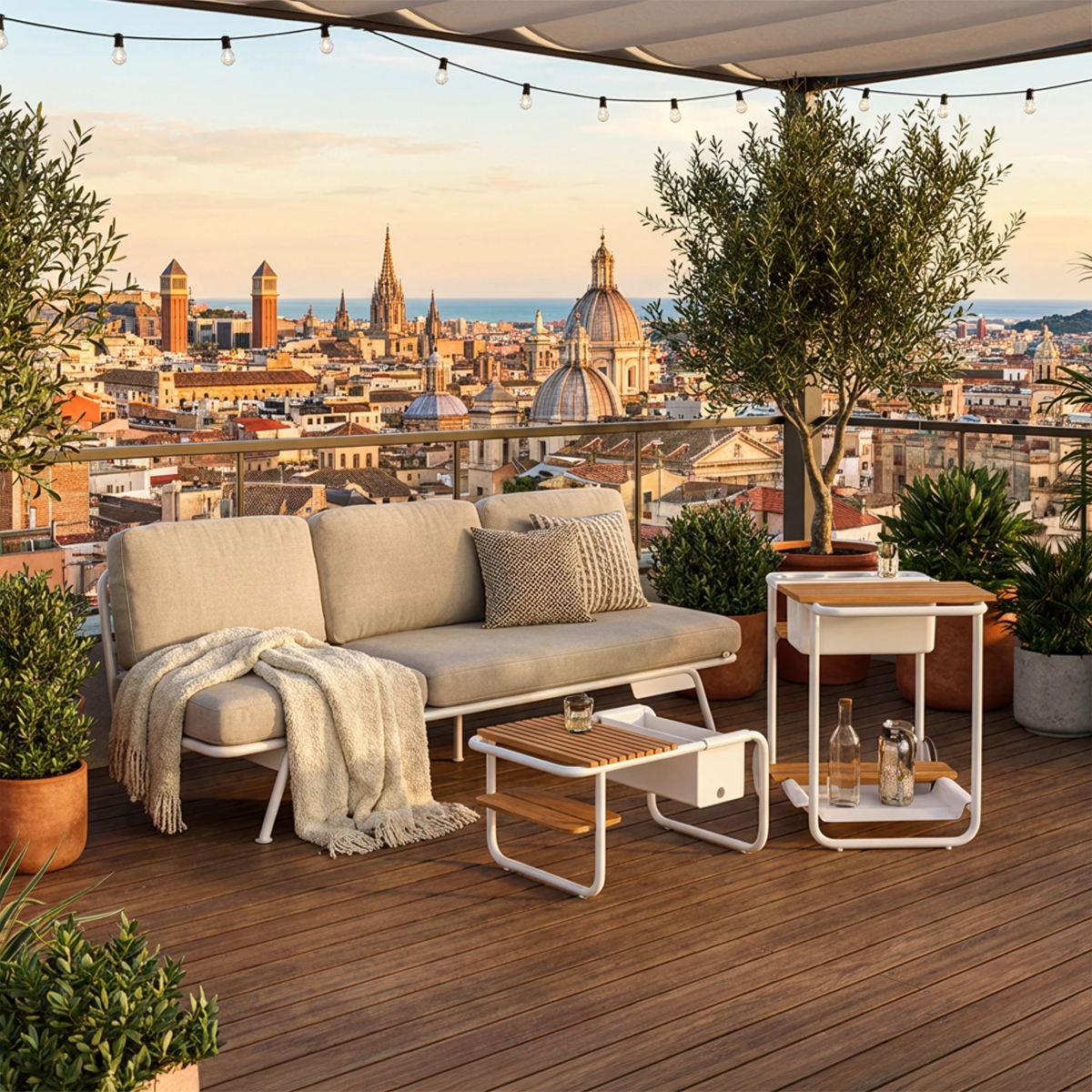 Zestaw mebli ogrodowych SUNSET biały