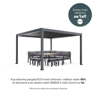 Elektryczna pergola tarasowa PRIME ECO z oświetleniem LED 3x4m