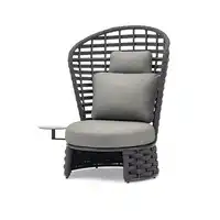 Fotel ogrodowy ze stolikiem bocznym NOBLE antracyt