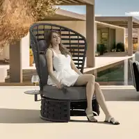 Fotel ogrodowy ze stolikiem bocznym NOBLE antracyt