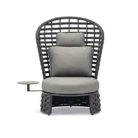 Fotel ogrodowy ze stolikiem bocznym NOBLE antracyt