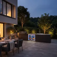 Kuchnia BBQ TEIDE 4-elementowa z podwójną lodówką, zlewozmywakiem i szafką podwójną antracyt