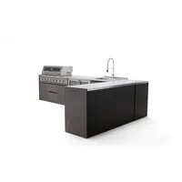 Kuchnia BBQ TEIDE 6-elementowa z podwójną lodówką, zlewozmywakiem, elementem narożnym, szafką z szufladami i szafką podwójną kaszmir 1938 OUTLET (1)