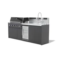 Kuchnia BBQ VIEJA 3-elementowa z lodówką i zlewozmywakiem antacyt