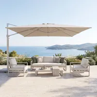Parasol MONACO 3,5x3,5m szary + baza 128kg szara 1456 OUTLET (1)