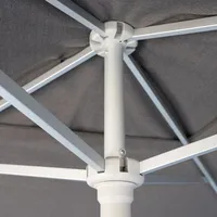 Parasol SANTORINI Ø2,5m szary + baza 25kg szara 1458 OUTLET (1)