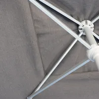 Parasol SANTORINI Ø2,5m szary + baza 25kg szara 1458 OUTLET (1)