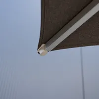 Parasol SANTORINI Ø2,5m szary + baza 25kg szara 1458 OUTLET (1)