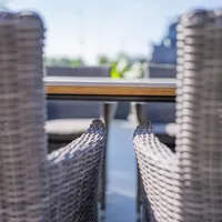 Stół SIMI 180cm stone + 6x fotel AMANDA szary 1735 OUTLET