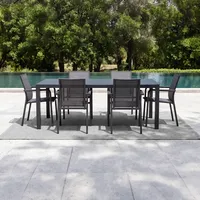 Zestaw jadalniany OVIEDO + 6x SOLLER antracyt 1963 OUTLET