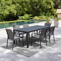 Zestaw jadalniany OVIEDO + 6x SOLLER antracyt 1963 OUTLET