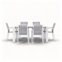 Zestaw jadalniany RIALTO 217-268 + 8x SOLLER TEAK biały 1884 OUTLET (1)