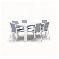 Zestaw jadalniany RIALTO 217-268 + 8x SOLLER TEAK biały 1884 OUTLET (1)