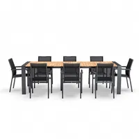 Zestaw jadalniany RIALTO 265-332 + 8x SOLLER TEAK antracyt 1882 OUTLET (1)