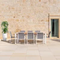 Zestaw jadalniany RIALTO 265-332 + 8x SOLLER TEAK antracyt 1966 OUTLET (1)