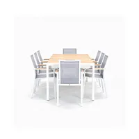 Zestaw jadalniany RIALTO 265-332 + 8x SOLLER TEAK antracyt 1966 OUTLET (1)