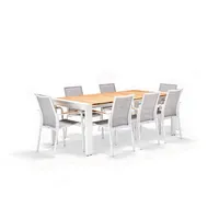 Zestaw jadalniany RIALTO 265-332 + 8x SOLLER TEAK antracyt 1966 OUTLET (1)