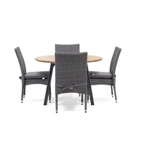Zestaw jadalniany SIMI 180cm eukaliptus + 6x STRATO szary 1961 OUTLET