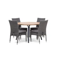 Zestaw jadalniany SIMI 180cm eukaliptus + 6x STRATO szary 1961 OUTLET