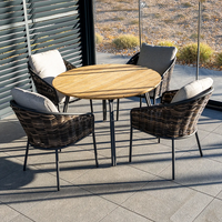 Zestaw ogrodowy SIMI ⌀120cm eukaliptus + 4x krzesło ELA I 1888 OUTLET