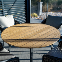 Zestaw ogrodowy SIMI ⌀120cm eukaliptus + 4x krzesło ELA I 1888 OUTLET